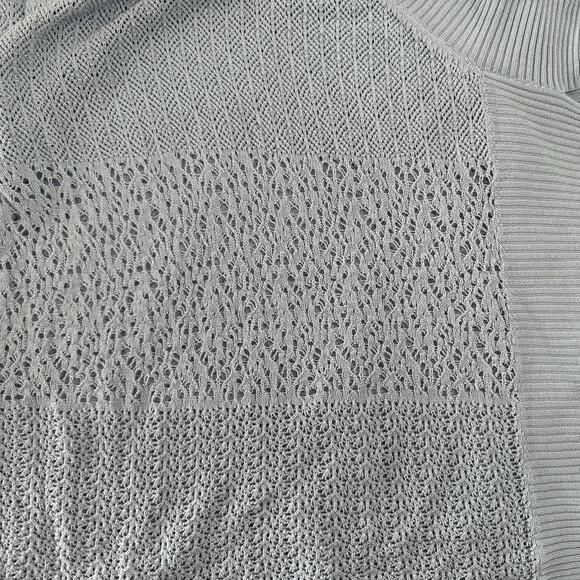 Eileen Fisher Cardigan Sweater Medium Baby Blue Open Front Drape Silk Linen - Picture 4 of 7